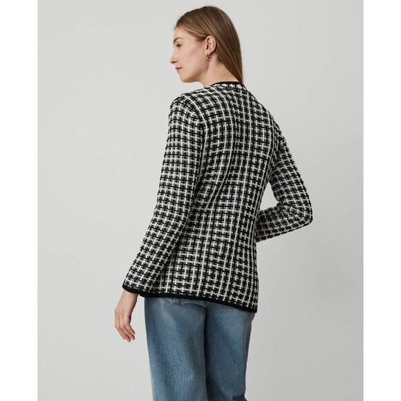 Ann Taylor Tweed Stitch V- Neck Blazer NEW - Picture 2 of 10